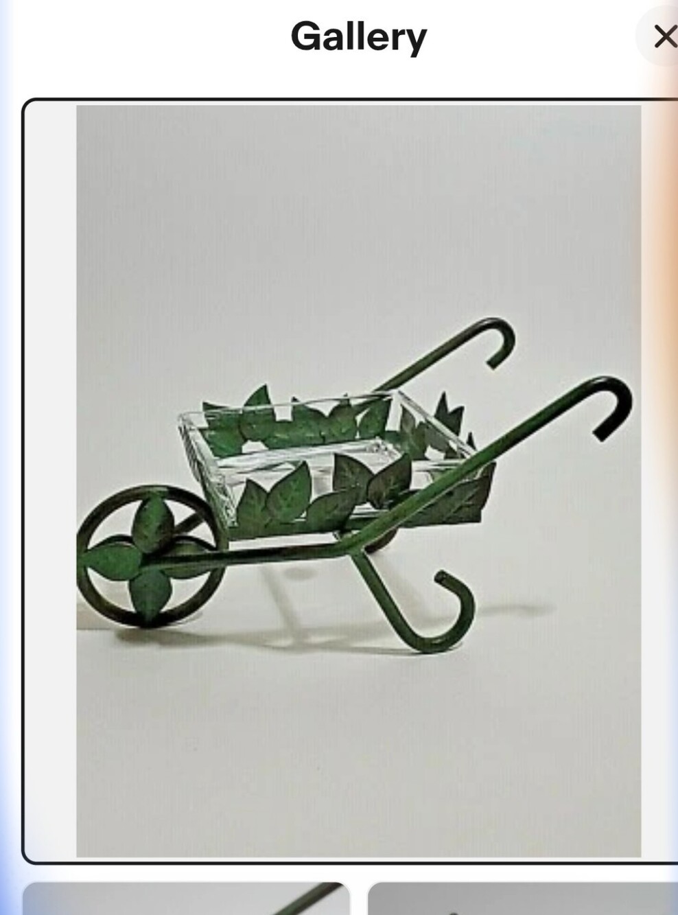 Green Leaf Decorative Wheelbarrow Tray - Home Art